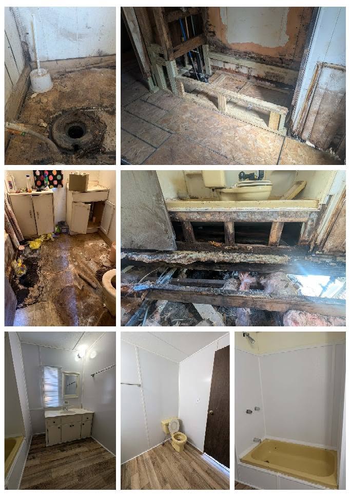 Bathroom renovation before and after