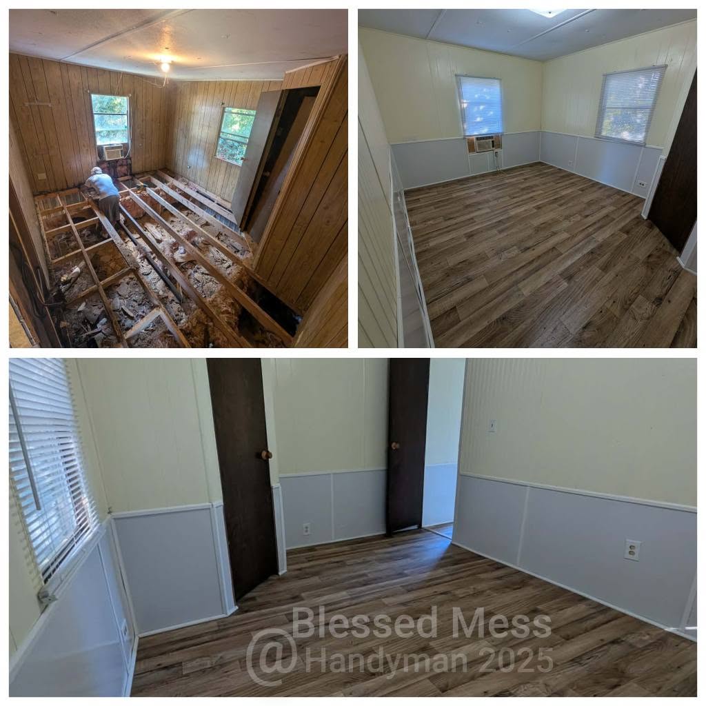 Flooring installation before and after