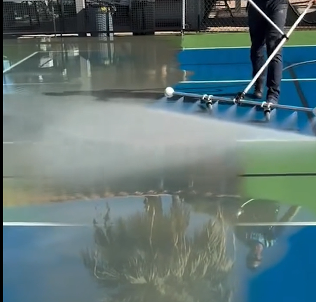 Pickleball court cleaning