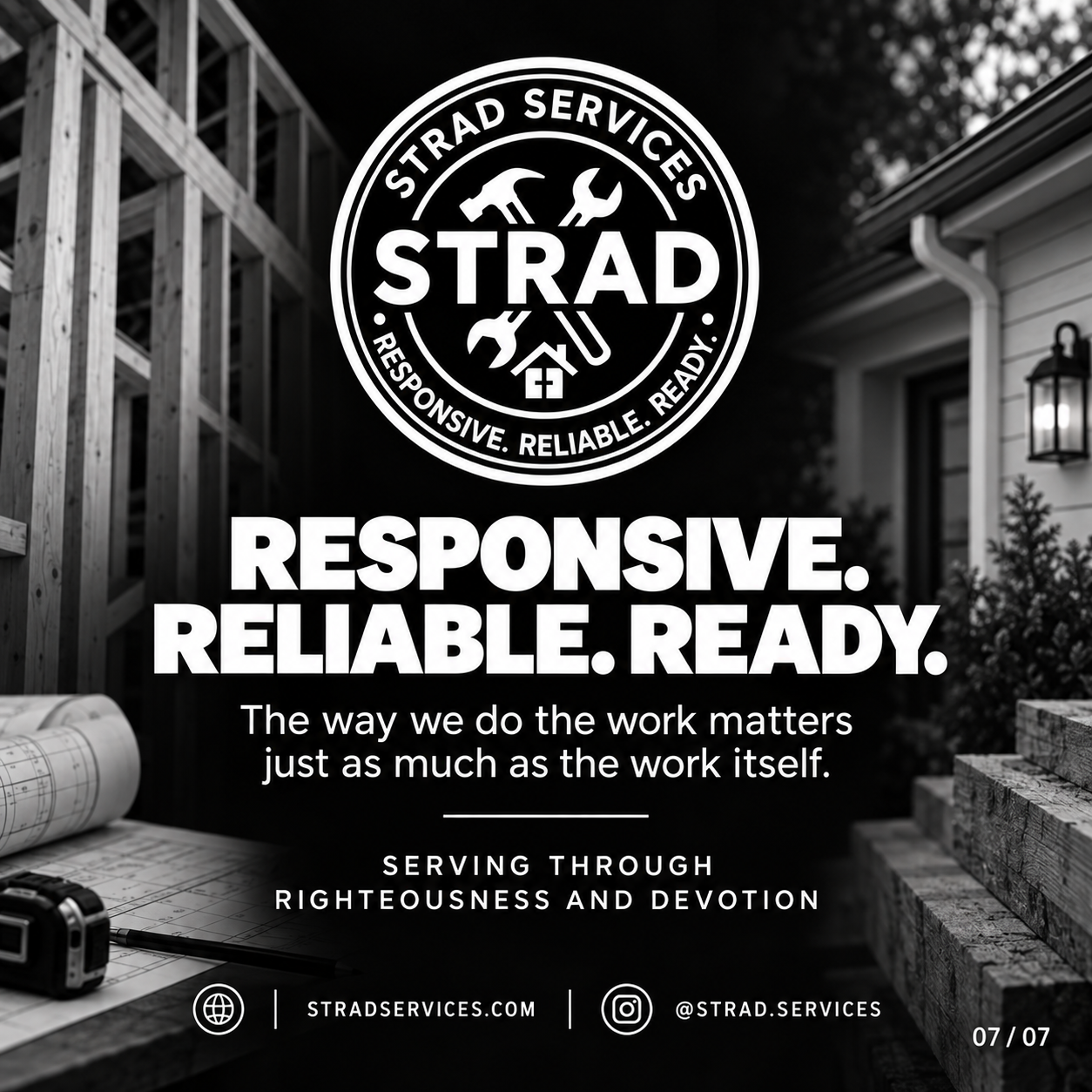 STRAD Services — Responsive. Reliable. Ready. Serving Through Righteousness And Devotion.