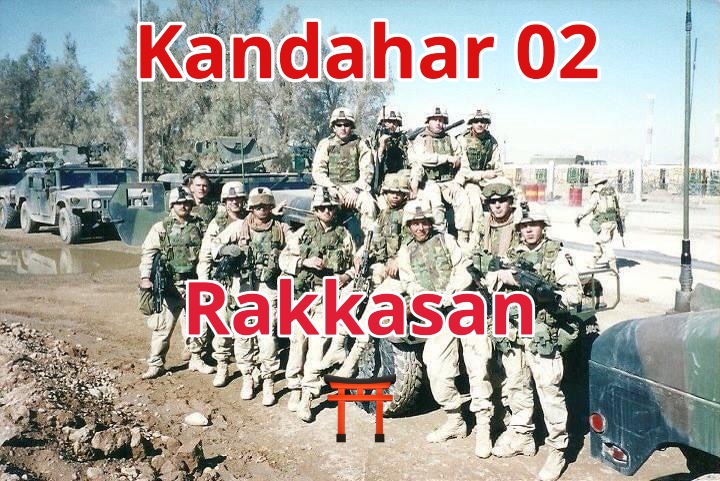 Niels Cortes with fellow Rakkasan soldiers at Kandahar Airfield, 2002