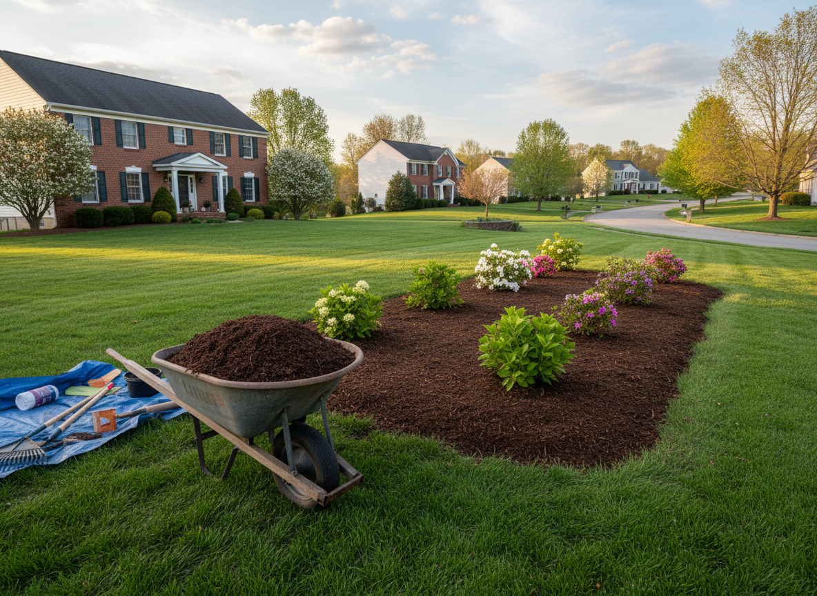 Mulch installation in Bethel Park PA