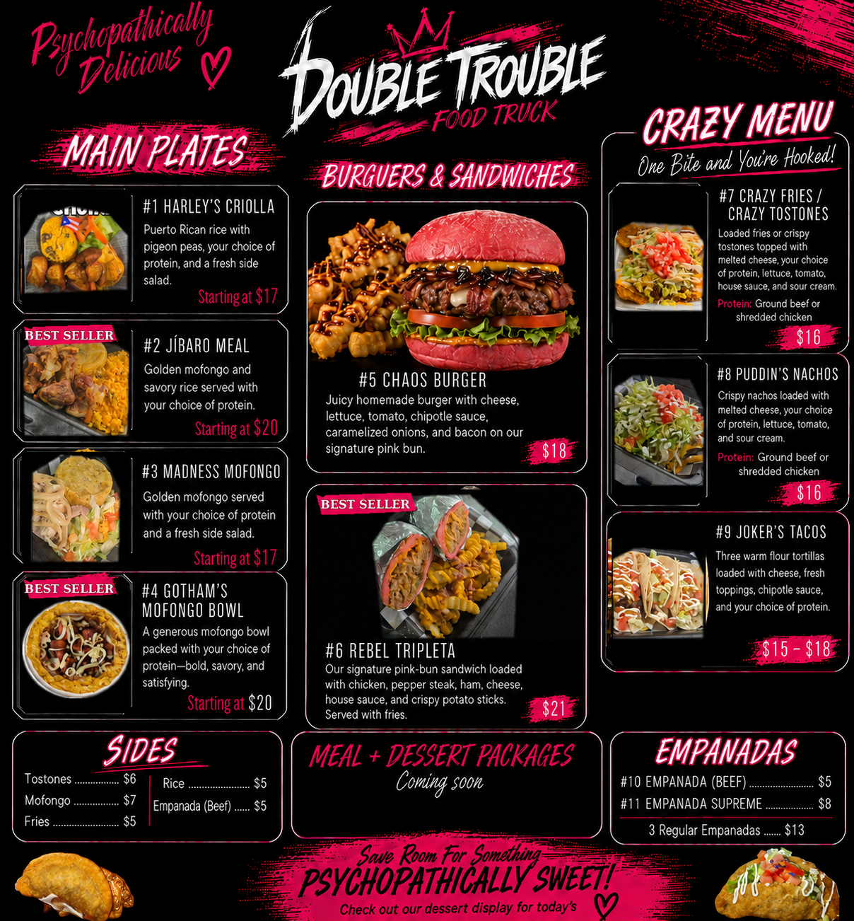 Double Trouble Food Truck Official Menu