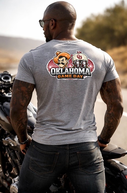 Oklahoma Game Day Tee - Gray Back Print