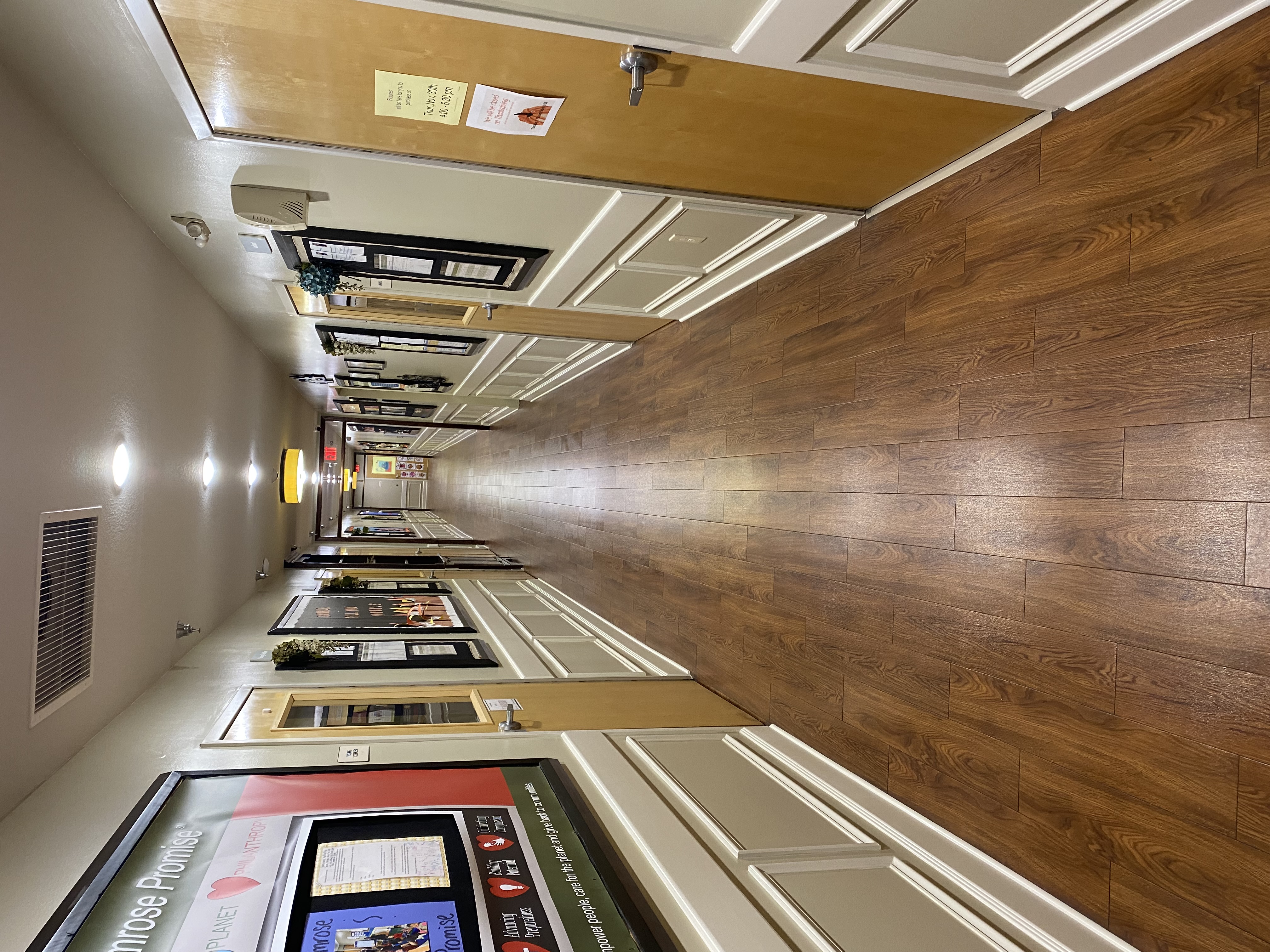 After — completed wainscoting and hallway transformation
