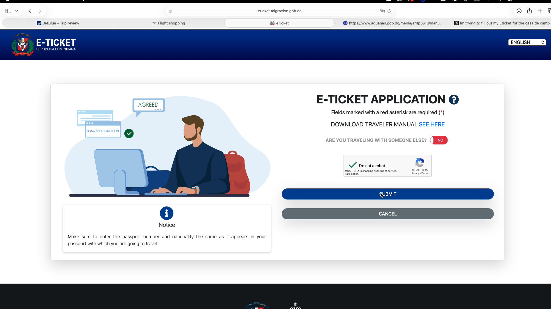 Dominican Republic eTicket - Traveling With Someone Else Step 3 - Traveling With Someone Else