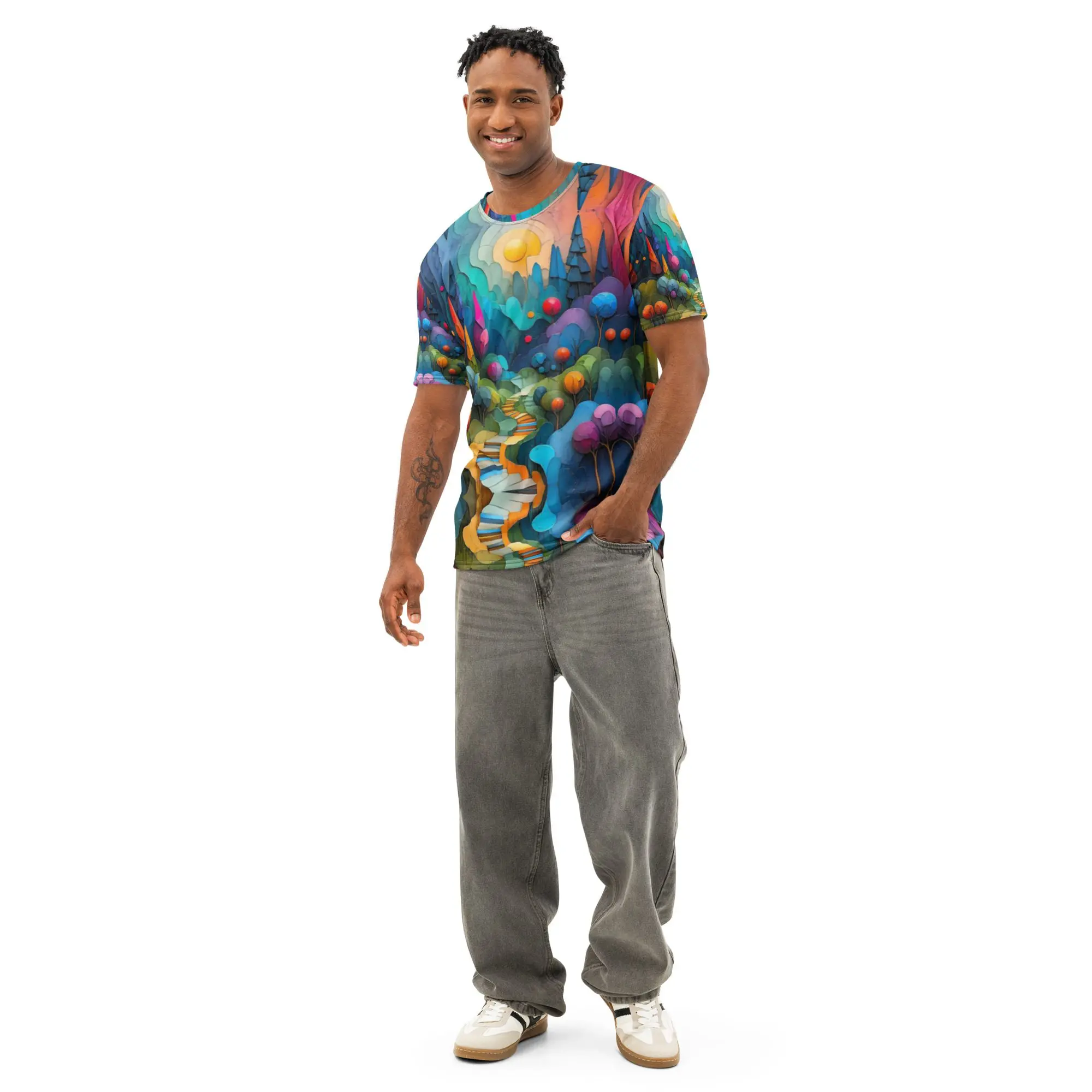 Pride's Dream Pathway to Victory — Men's Cotton Crew Neck T-Shirt by Splattio