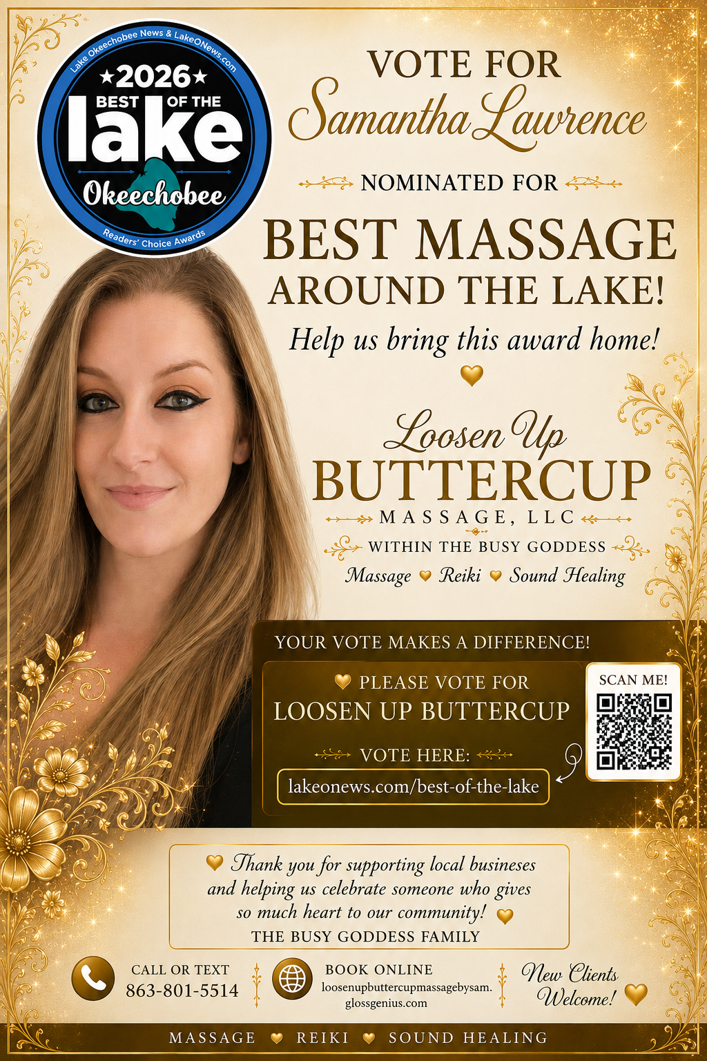 Vote for Samantha Lawrence – Best Massage Around the Lake 2026