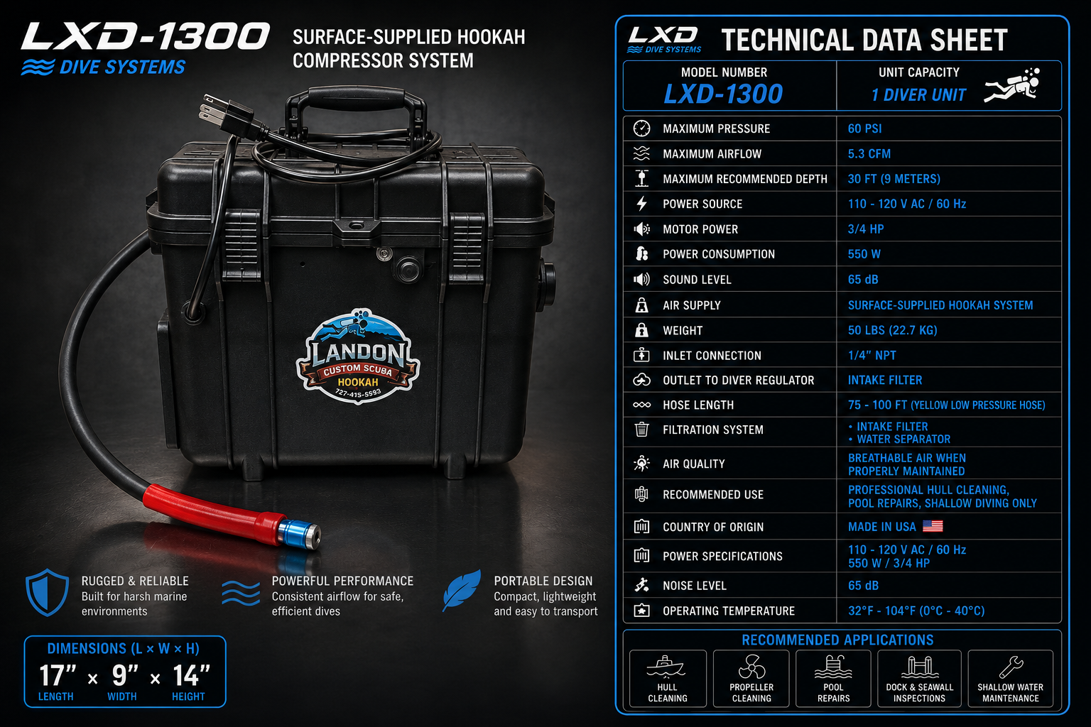LXD-1300 technical data sheet and specifications