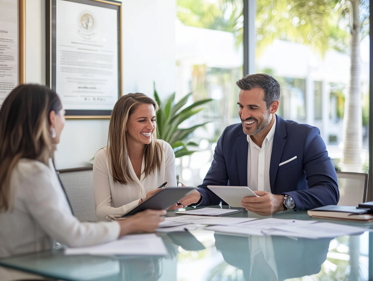 Health insurance consultation — agent meeting with a couple