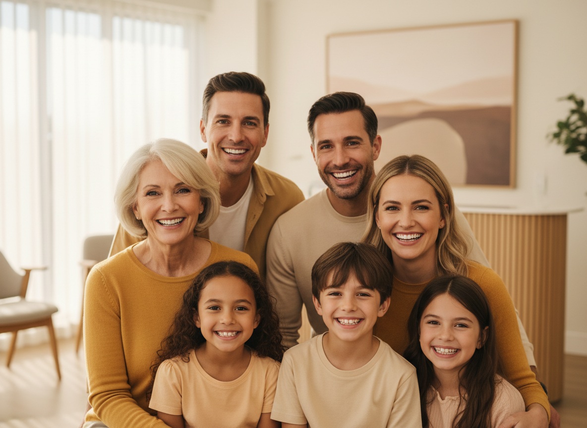 Happy family smiling