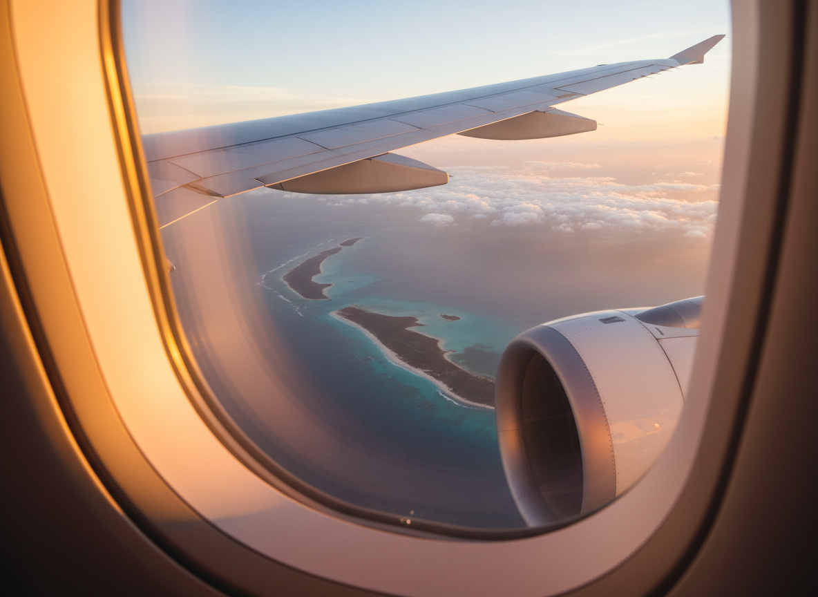 Airplane window view