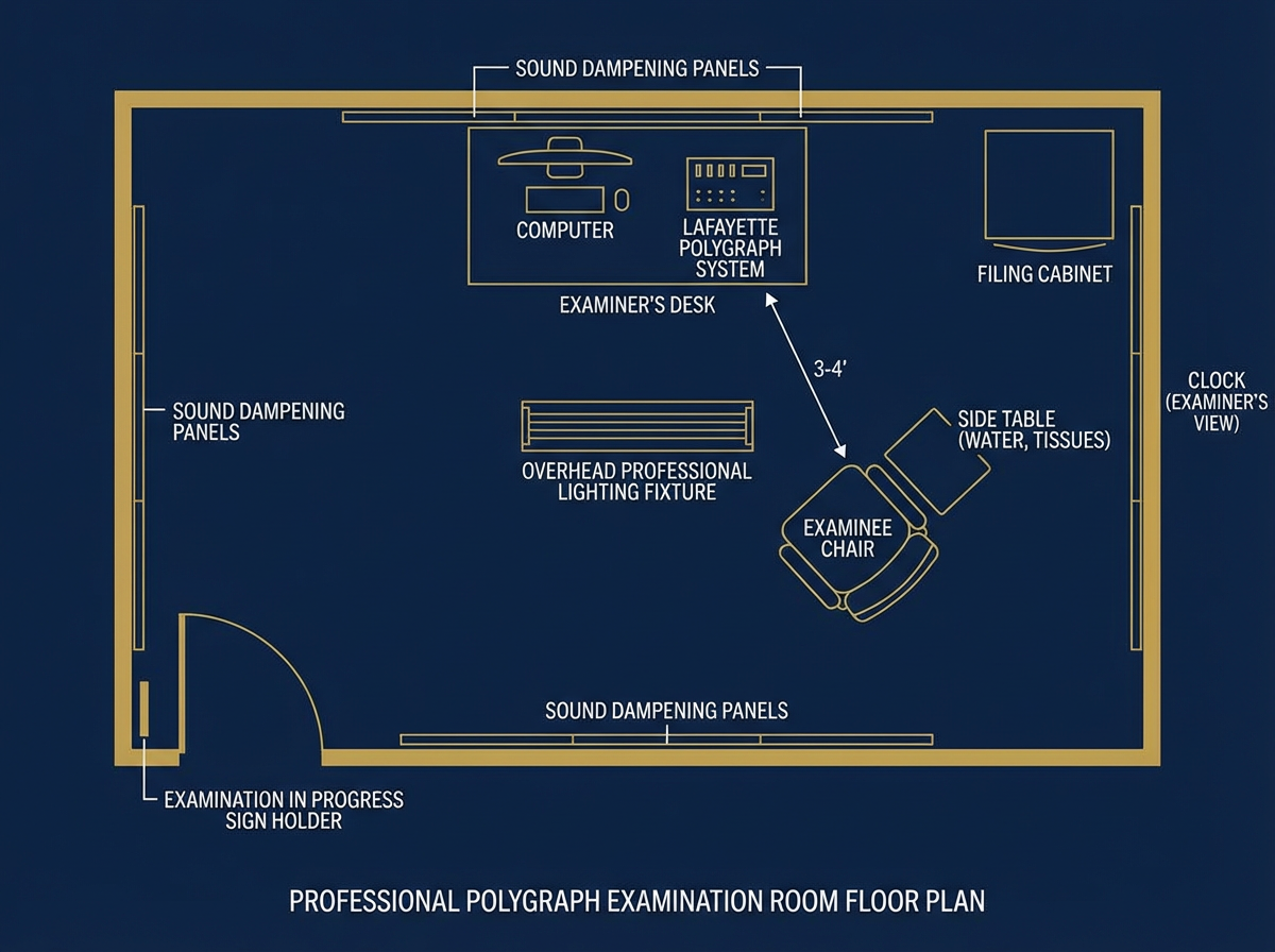 Professional Polygraph Examination Room Floor Plan