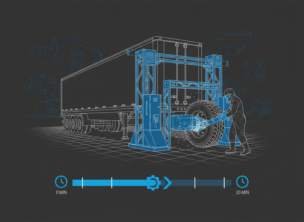 On-wheel tire regrooving operational efficiency for trailer fleets