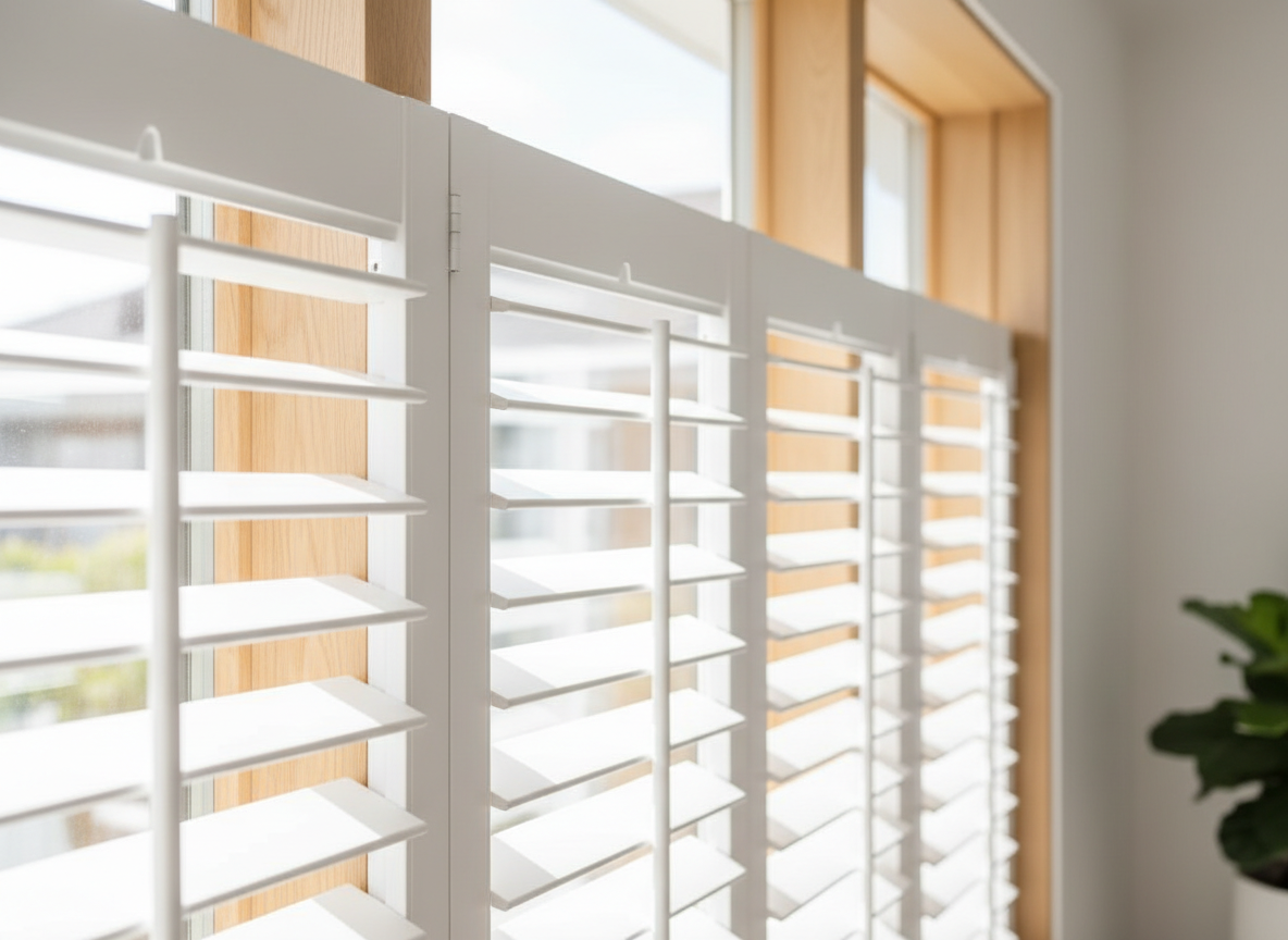 Premium plantation shutters close-up detail