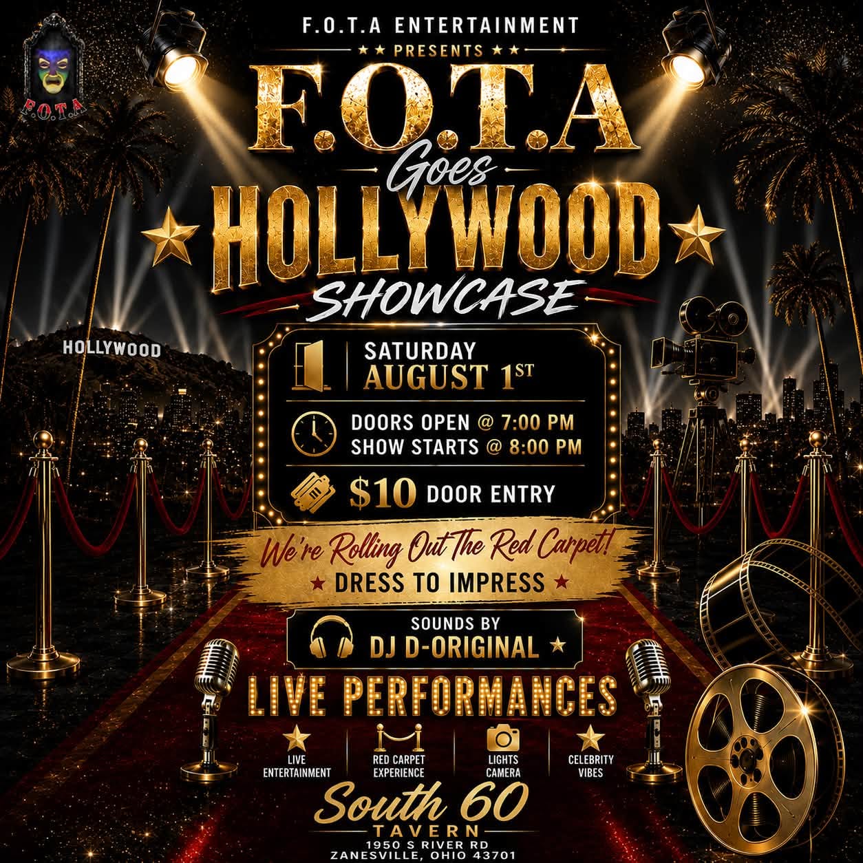 F.O.T.A Goes Hollywood Showcase flyer