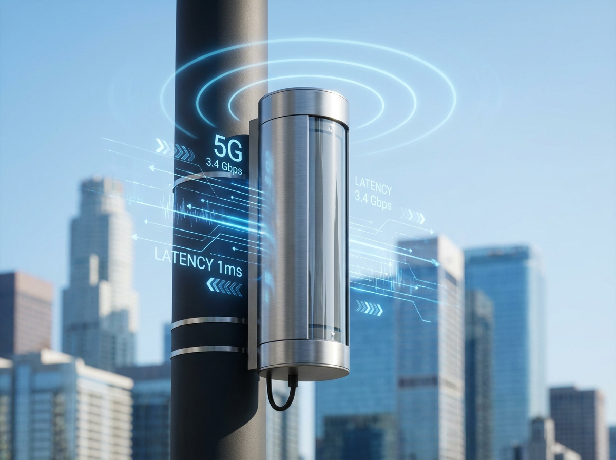 5G small cell antenna with holographic speed visualization