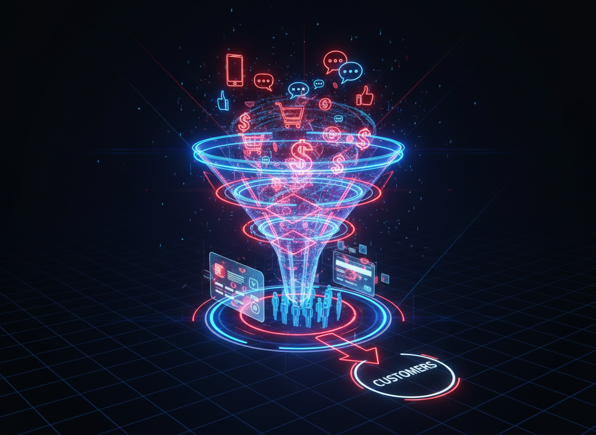 Embudo de ventas digital con conversión de seguidores en clientes — JLV Marketing