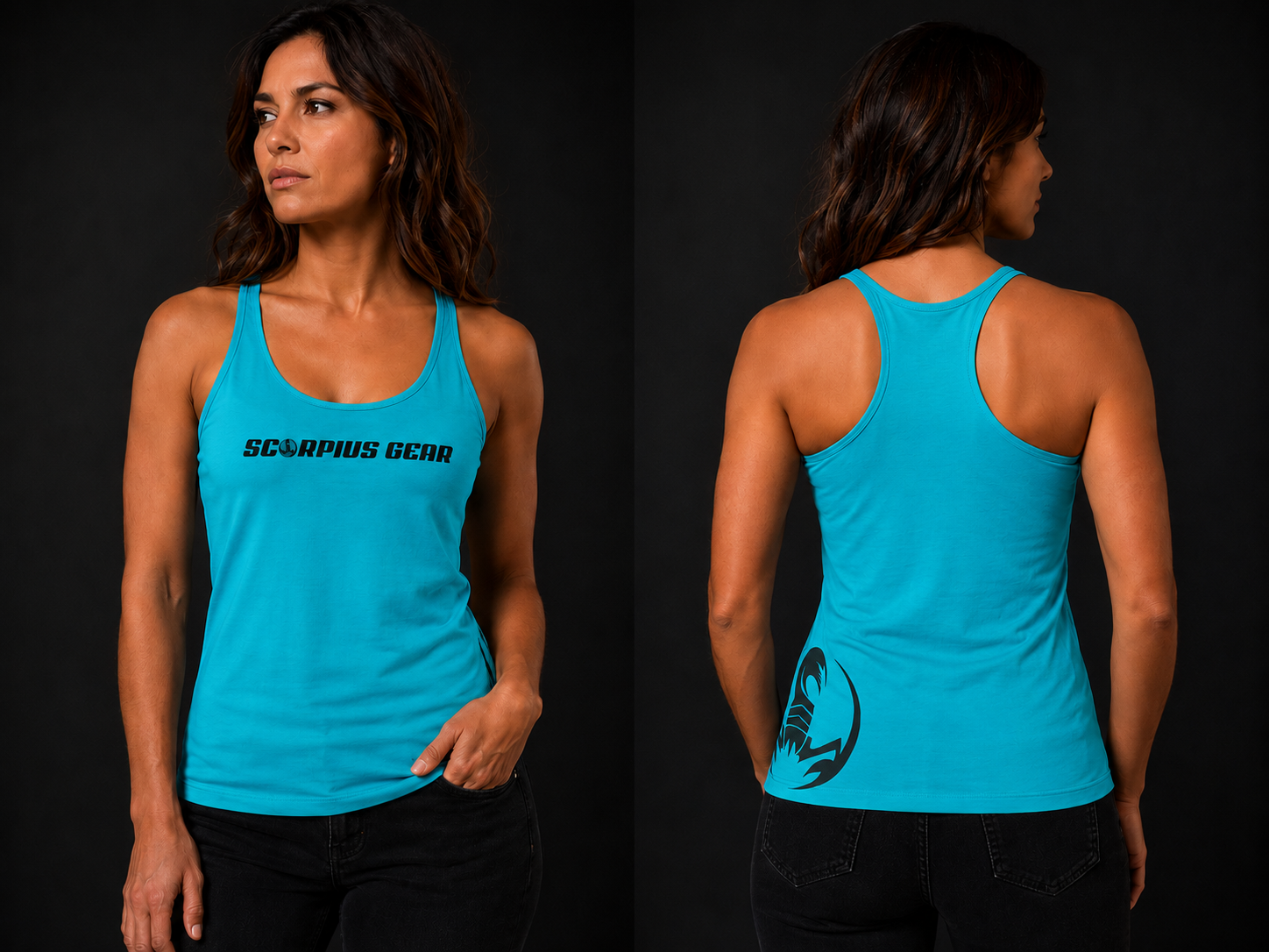 Women's Racerback Tank — Tahiti Blue
