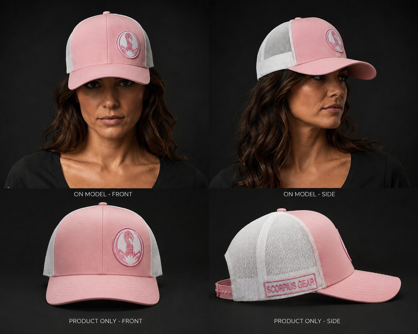 Kamel Trucker Hat — Pink White