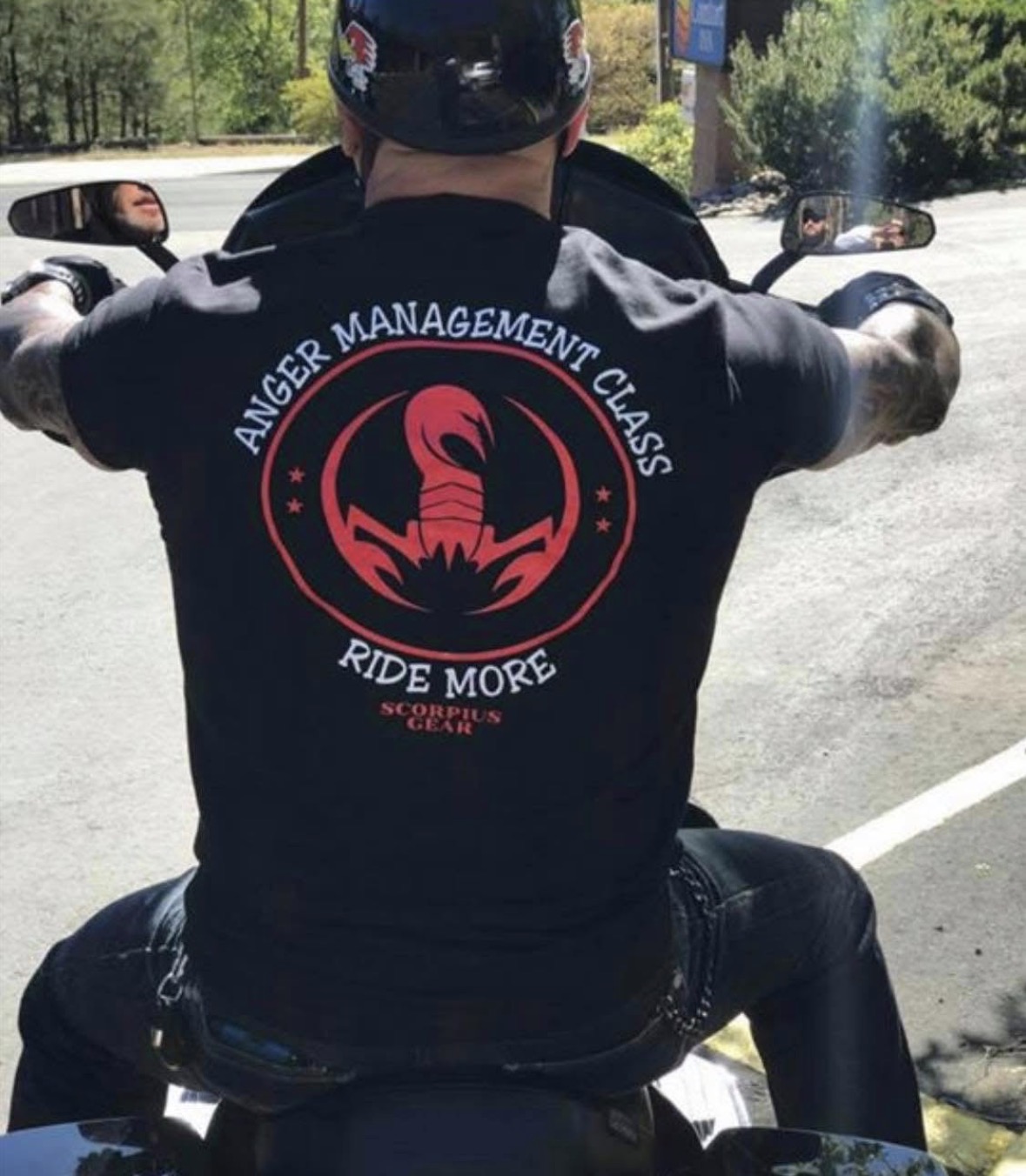 Anger Management class — ride more. The back says everything.