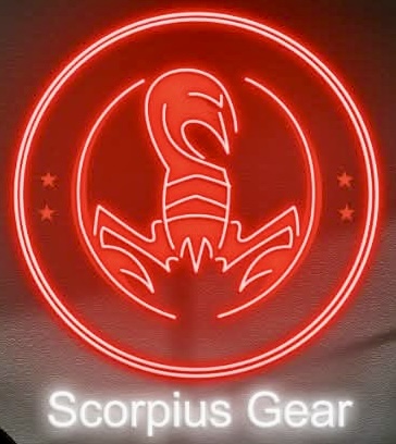 Scorpius Gear — clean wordmark for packaging, marketing, and apparel placement.