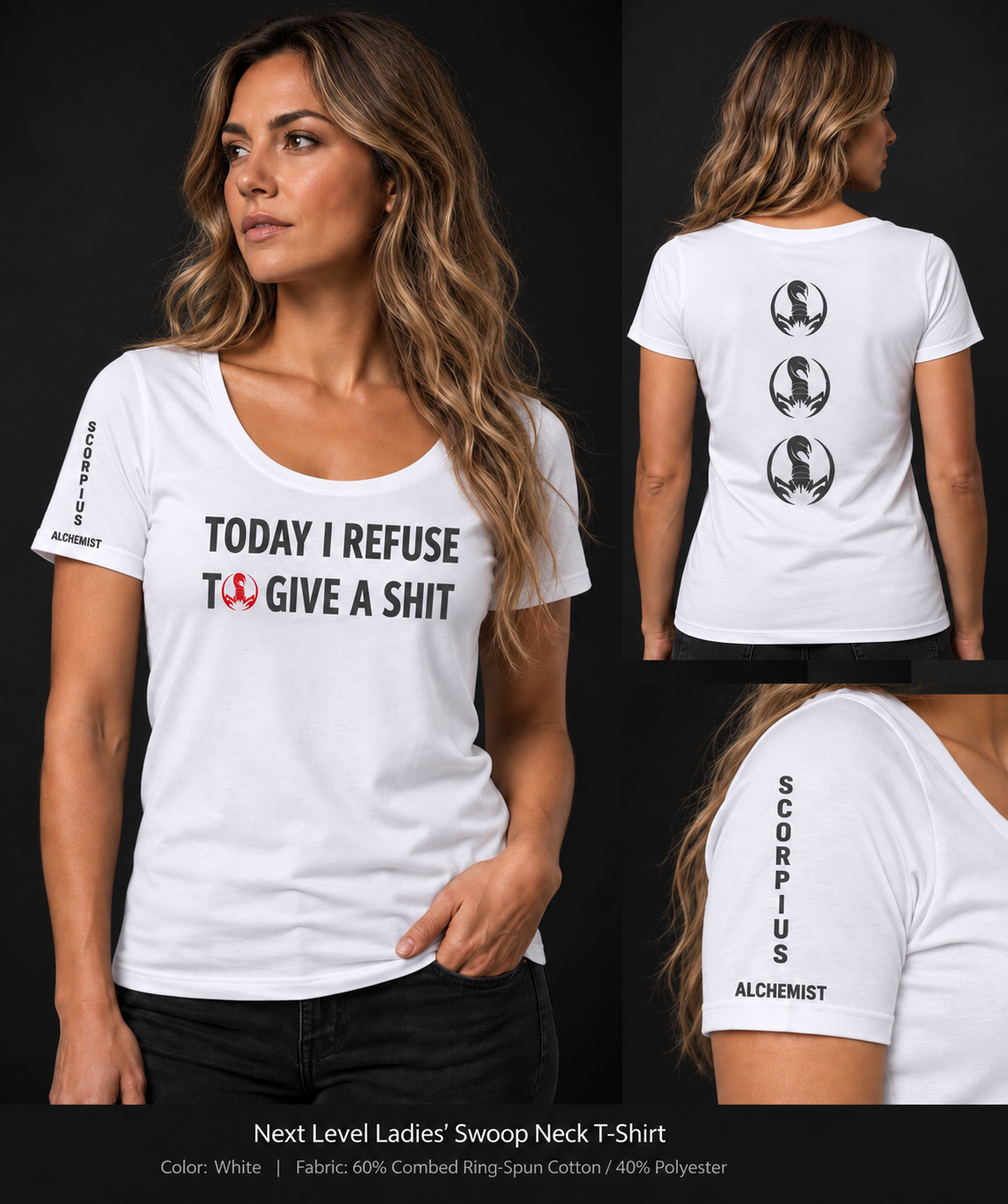 Today I Refuse — Women's Swoop Neck Tee (White)