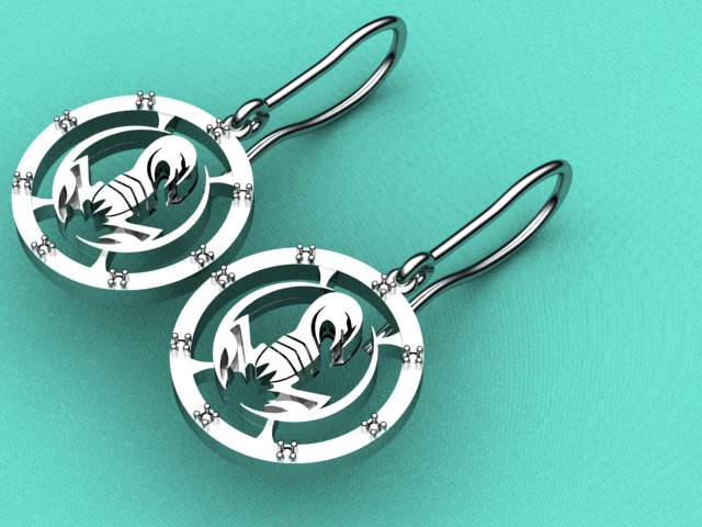 Scorpius Dangle Earrings — Women's Silver