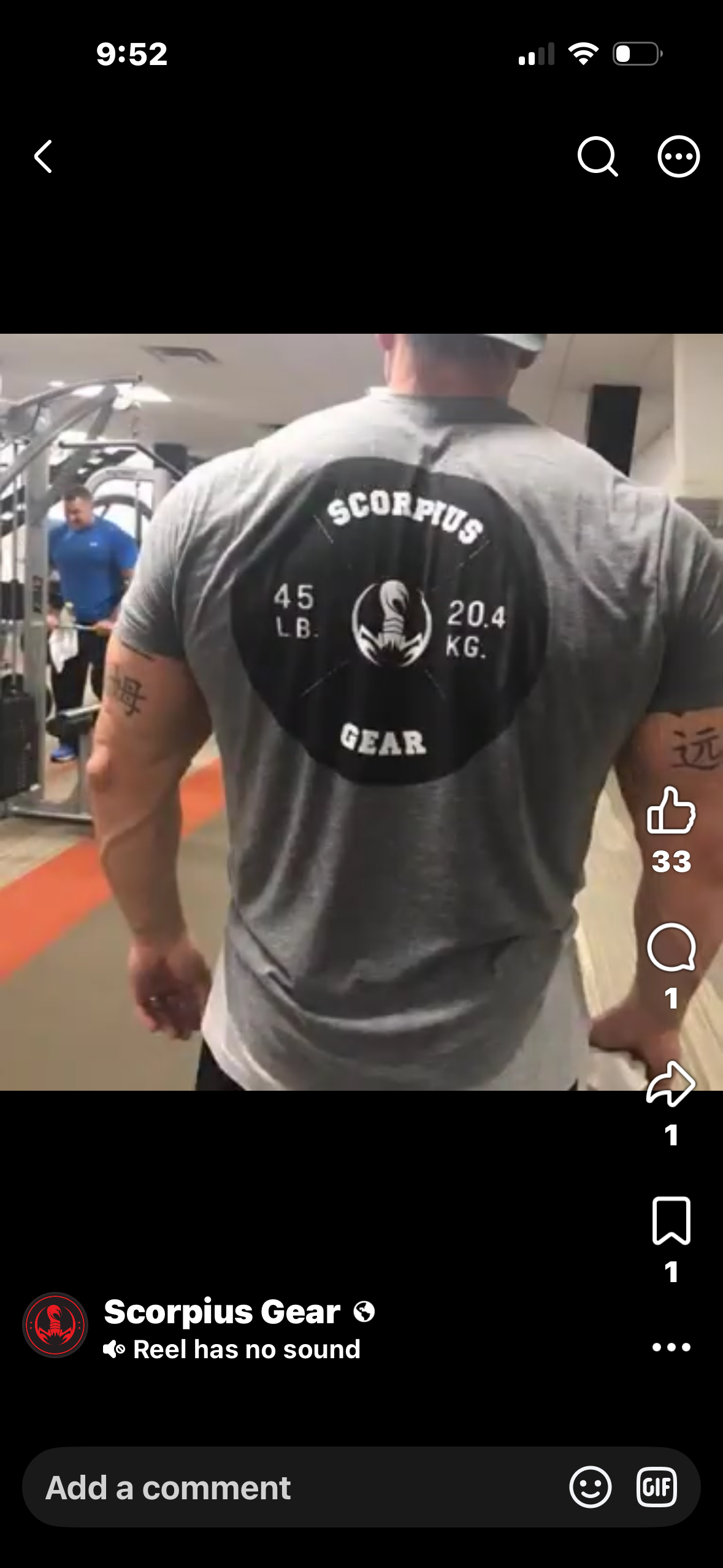 Scorpius Gear Weight Plate Tee — Gray