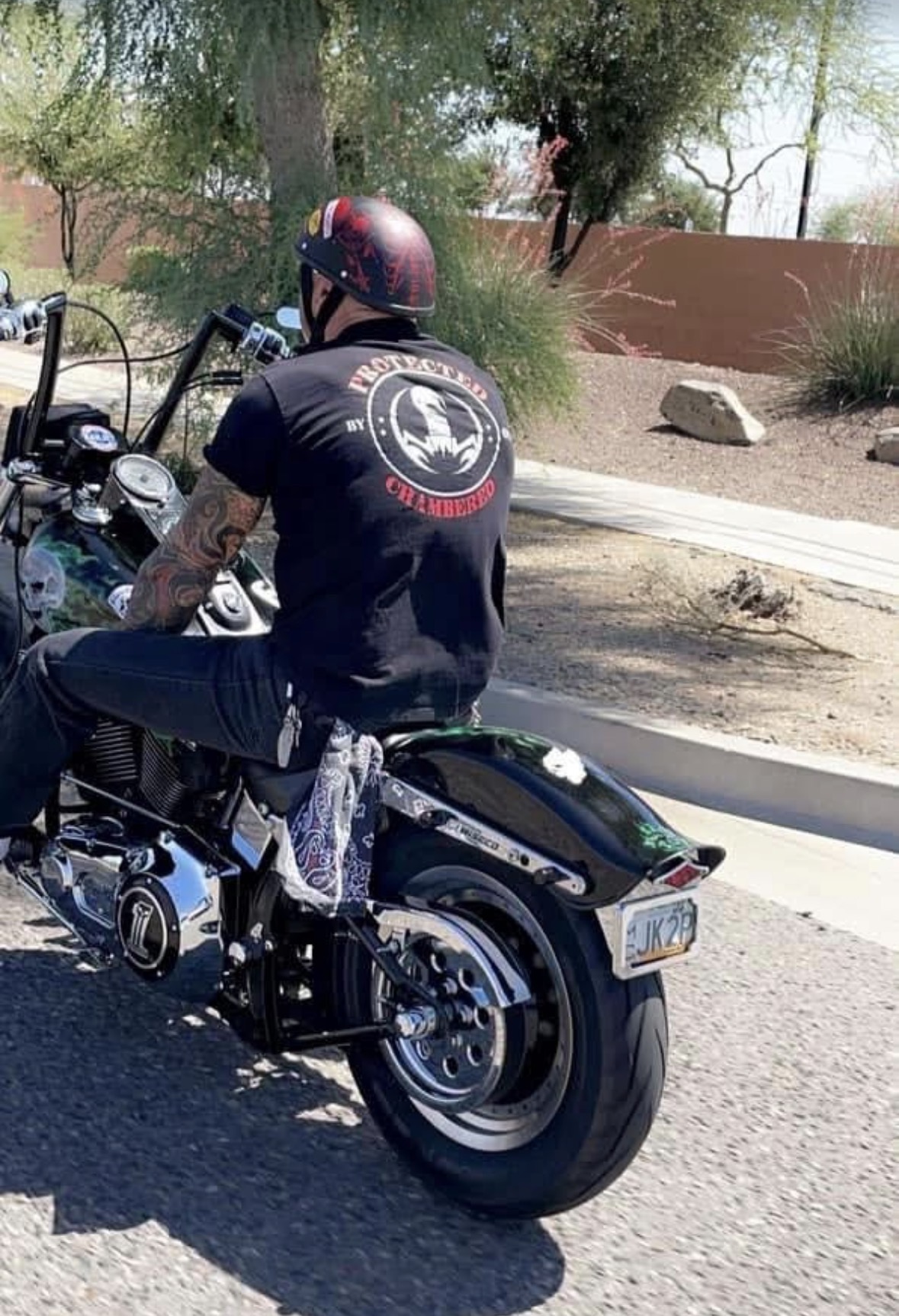 On the road, on the brand. Riding with Scorpius.