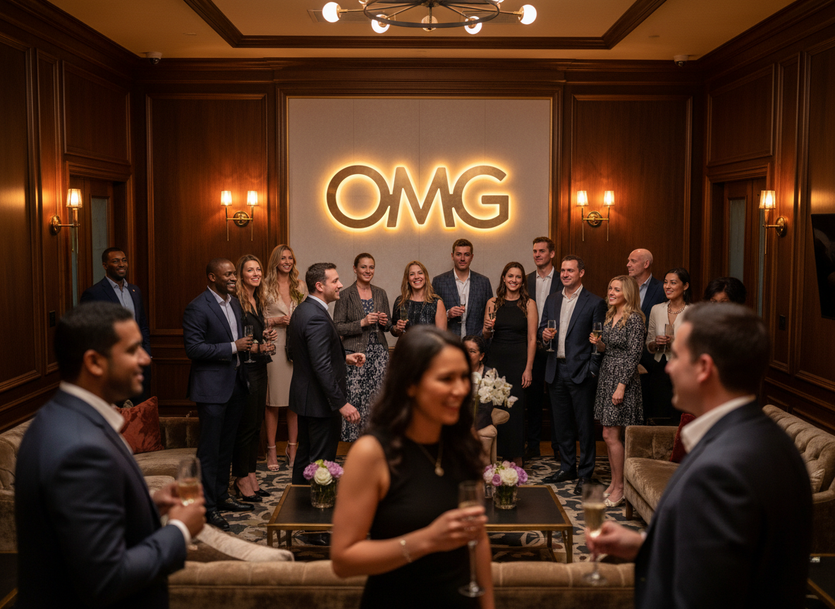 Concept — Diverse Crowd at Old Money Golf Franchise Venue Grand Opening