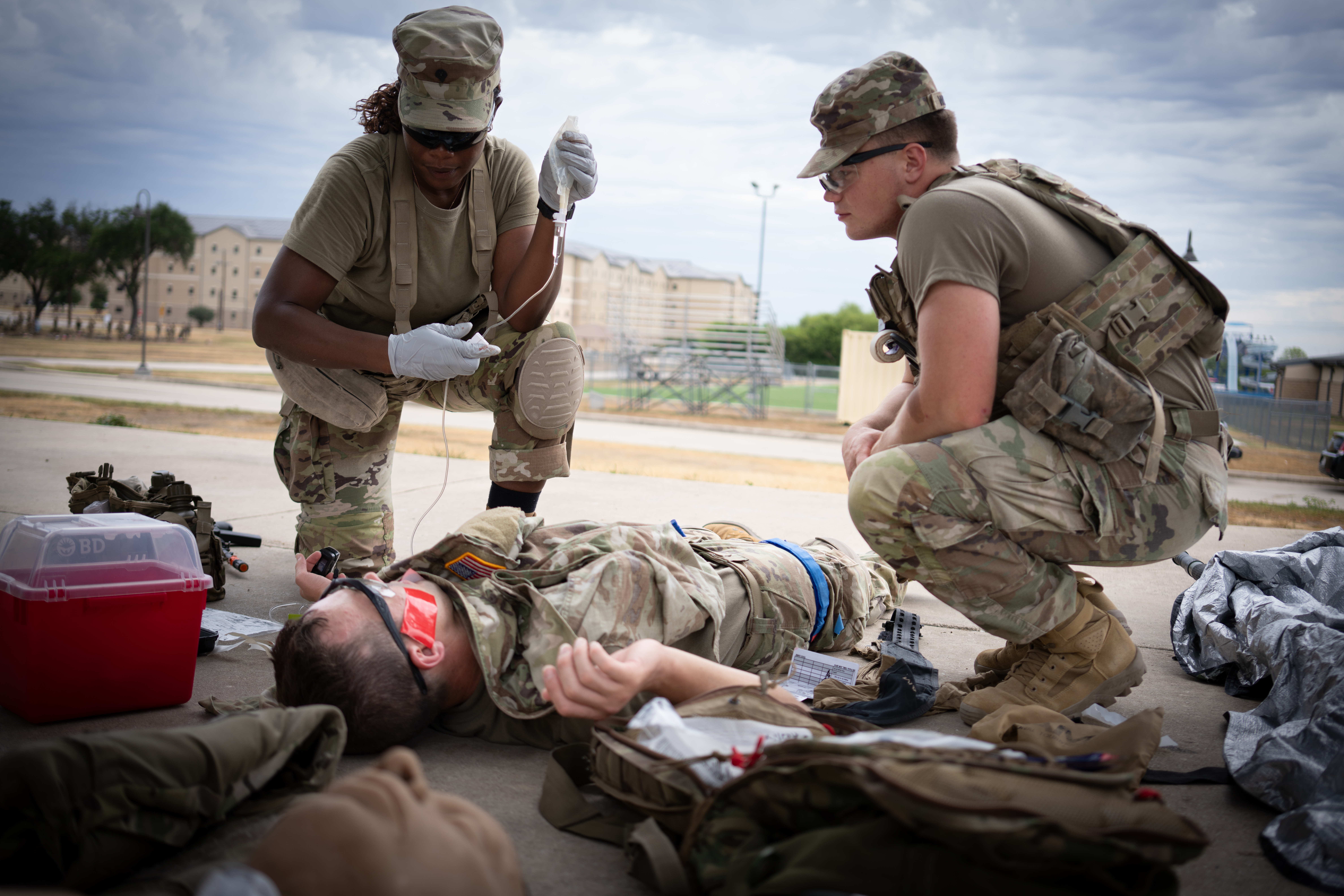 Combat medic field training