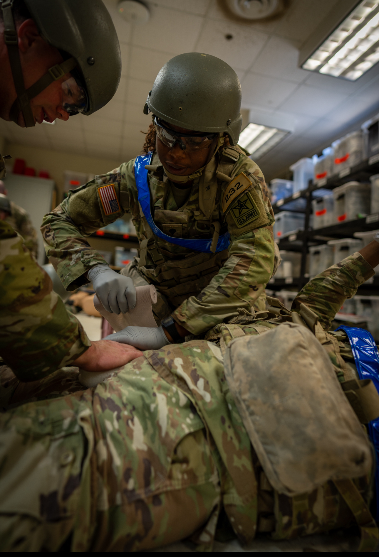 Madonna in U.S. Army combat medic training