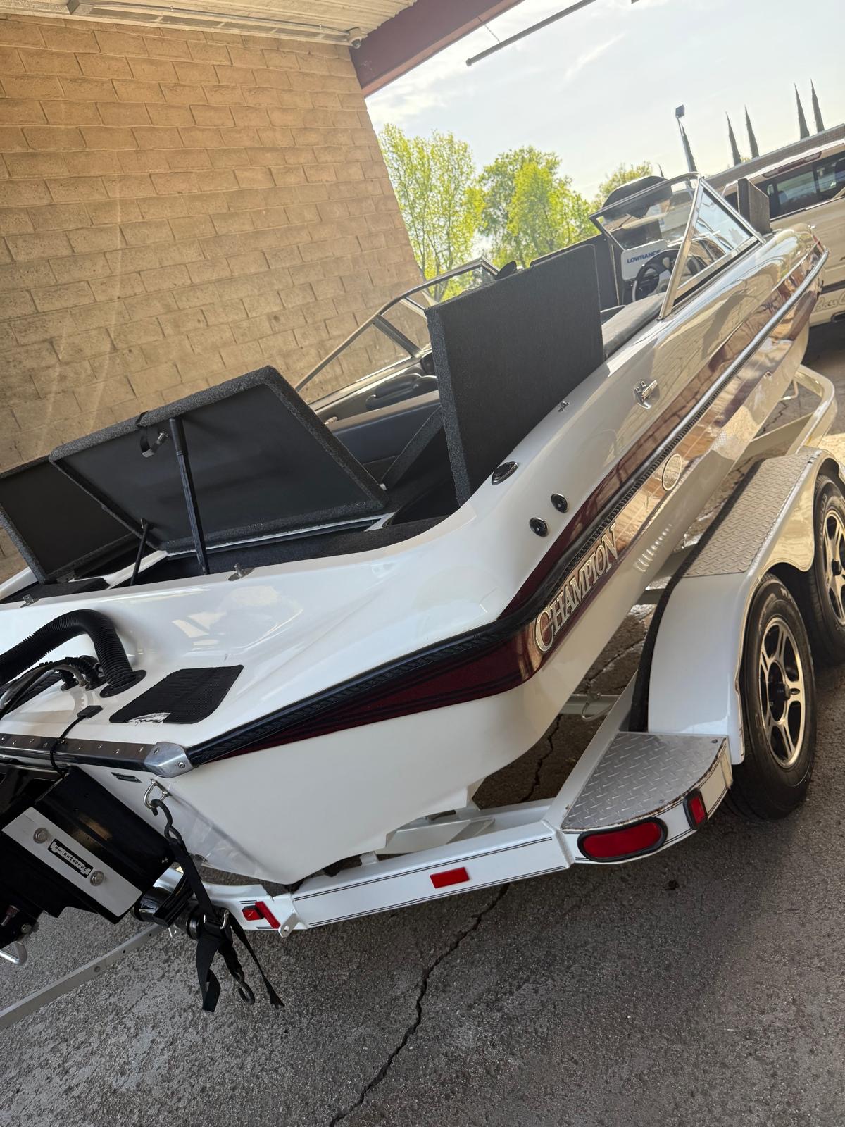 Champion bass boat - ceramic coated hull with mirror-like finish