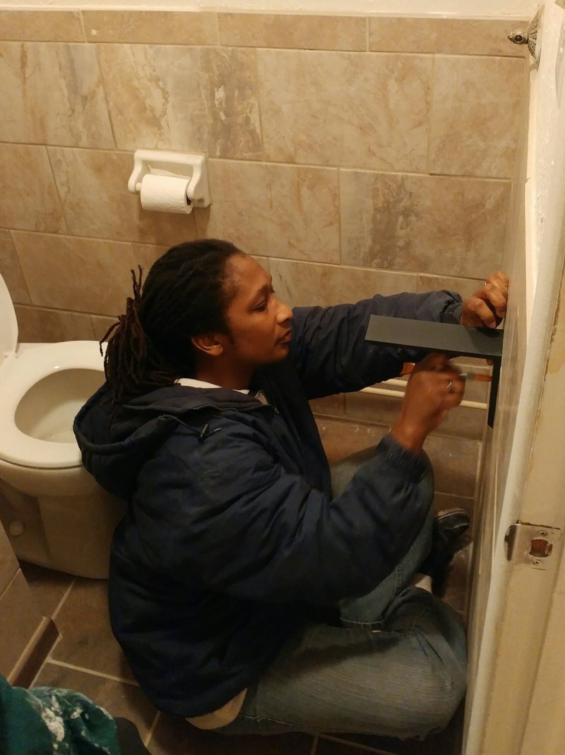 LeTava doing tile and plumbing work