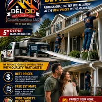 Del Cid Construction professional gutter installation best prices K-style seamless gutters