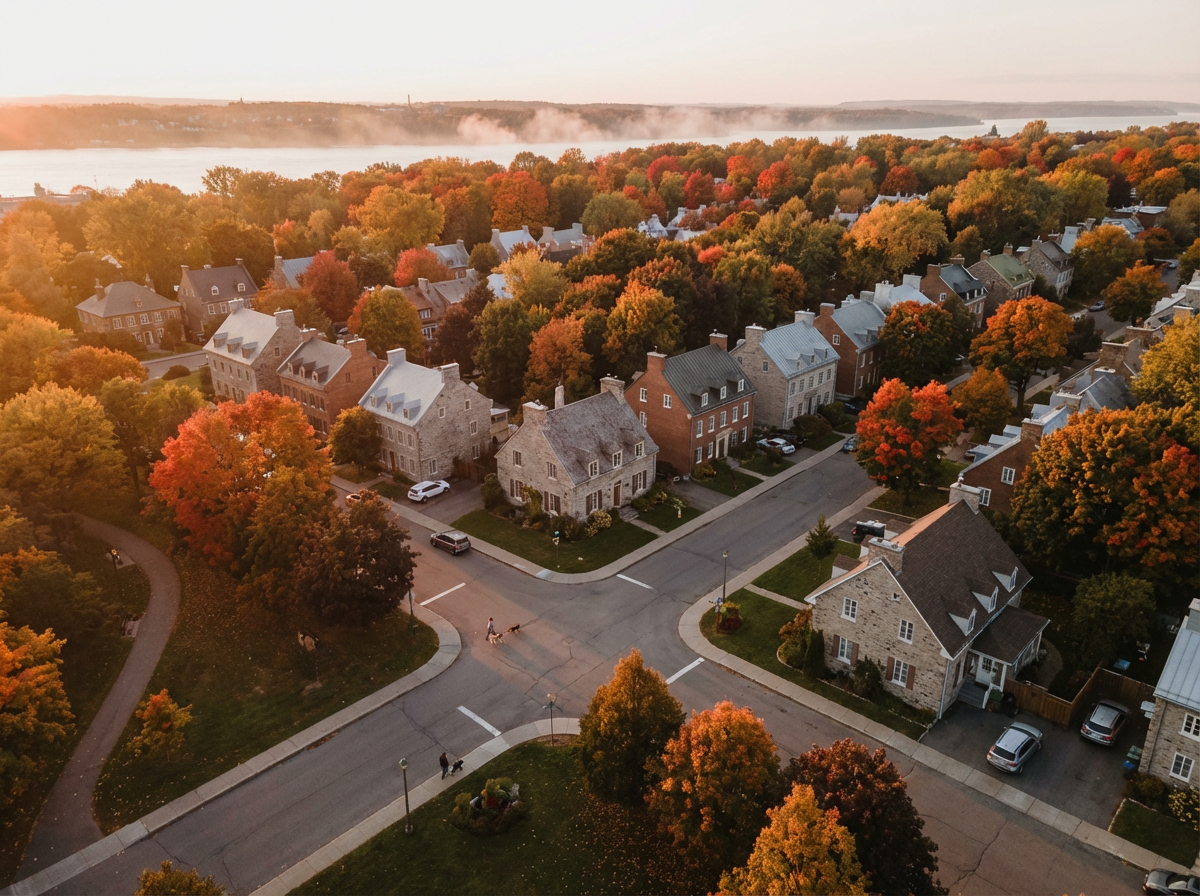 Quartier résidentiel de Québec en automne
