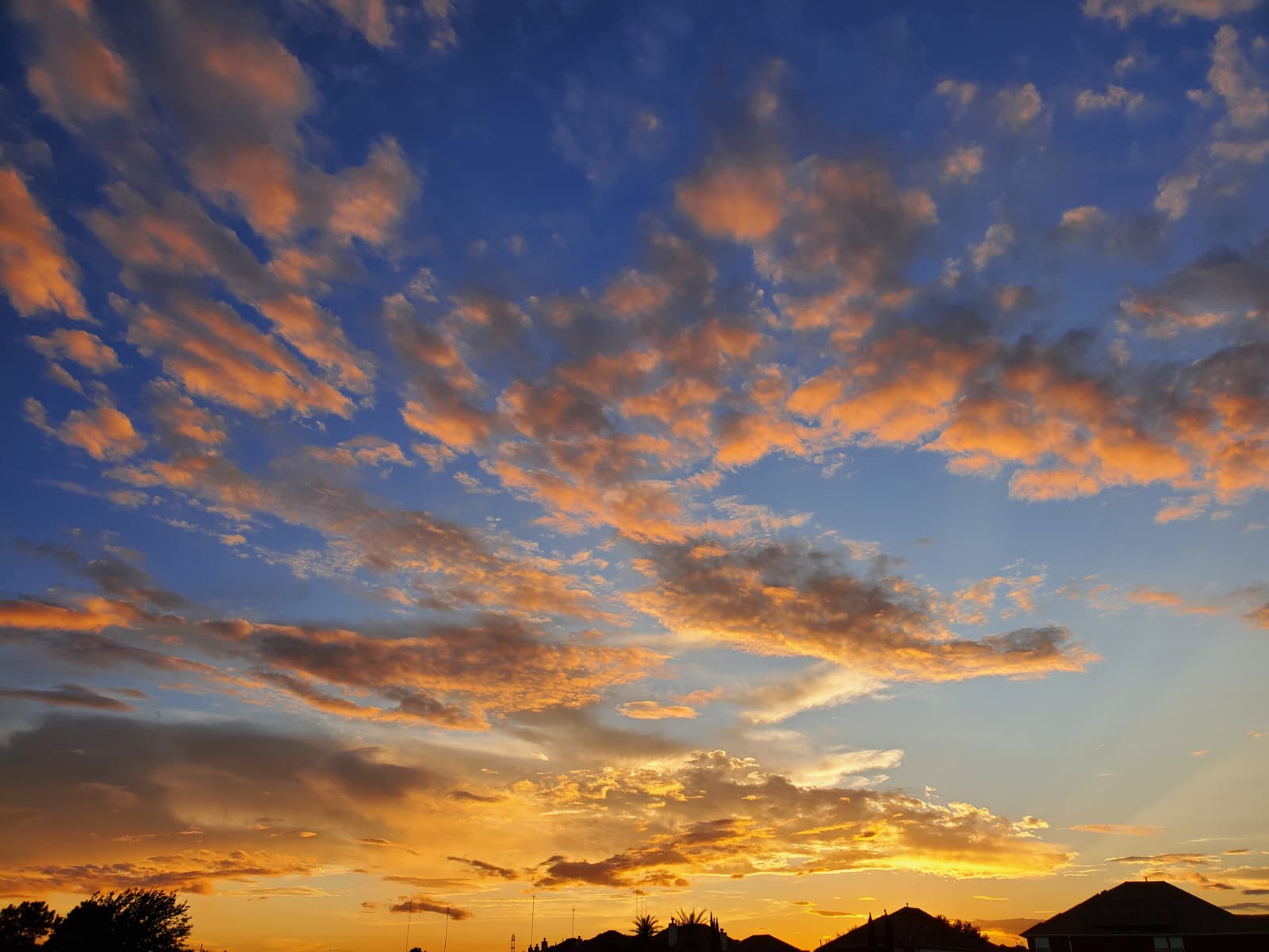 Golden sunset sky