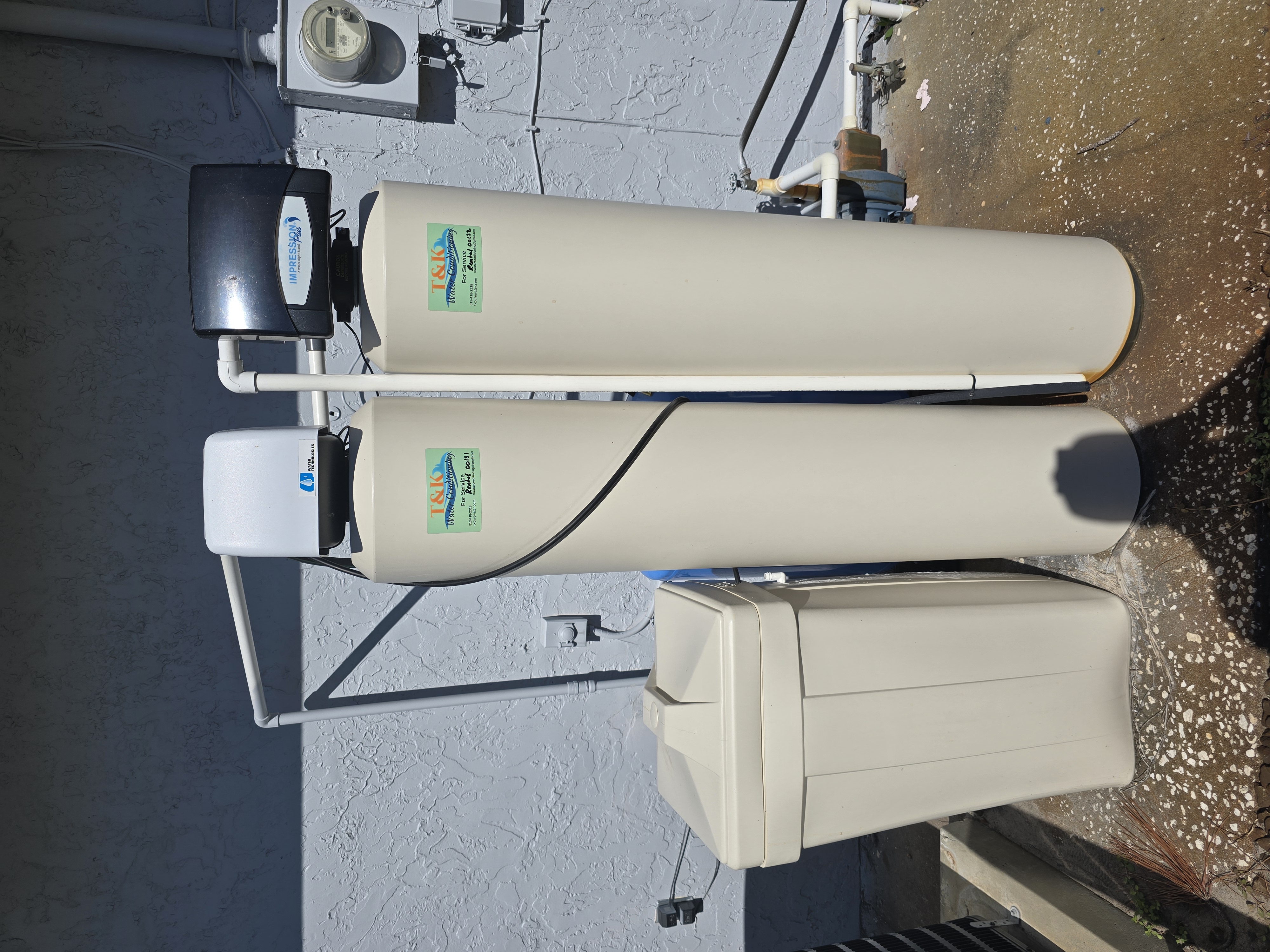 T&K Water Conditioning water softener installation in Tampa Bay area home