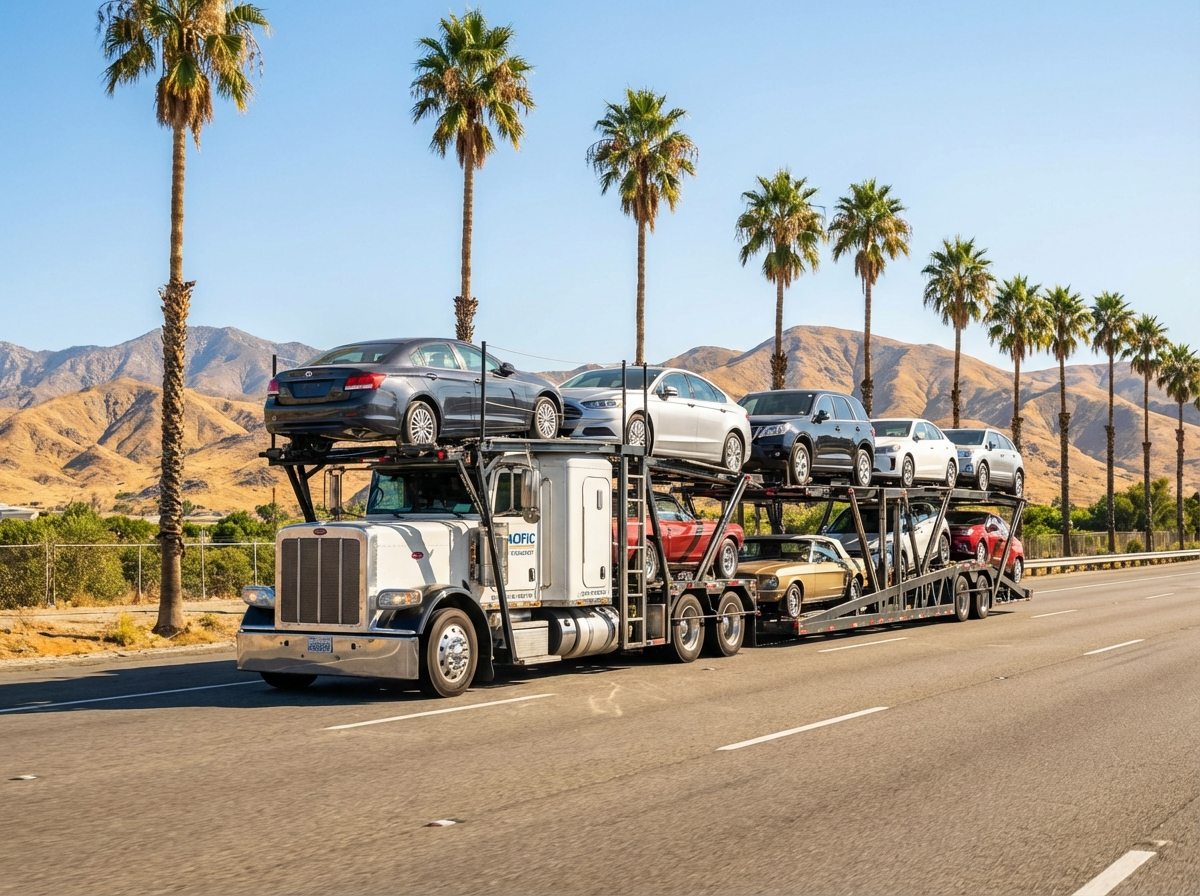 California vehicle transport service - car carrier delivering vehicles in Los Angeles San Diego Sacramento