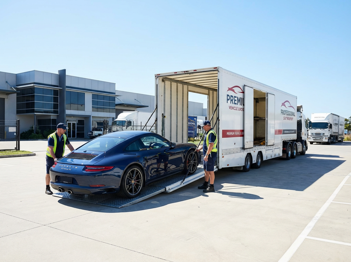 Enclosed car carrier for luxury vehicle shipping - protected auto transport for high-value cars