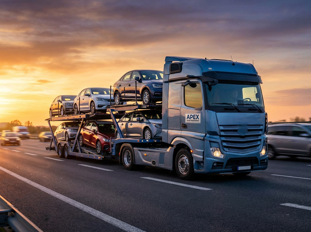 Car carrier transporting vehicles - open auto transport nationwide shipping service