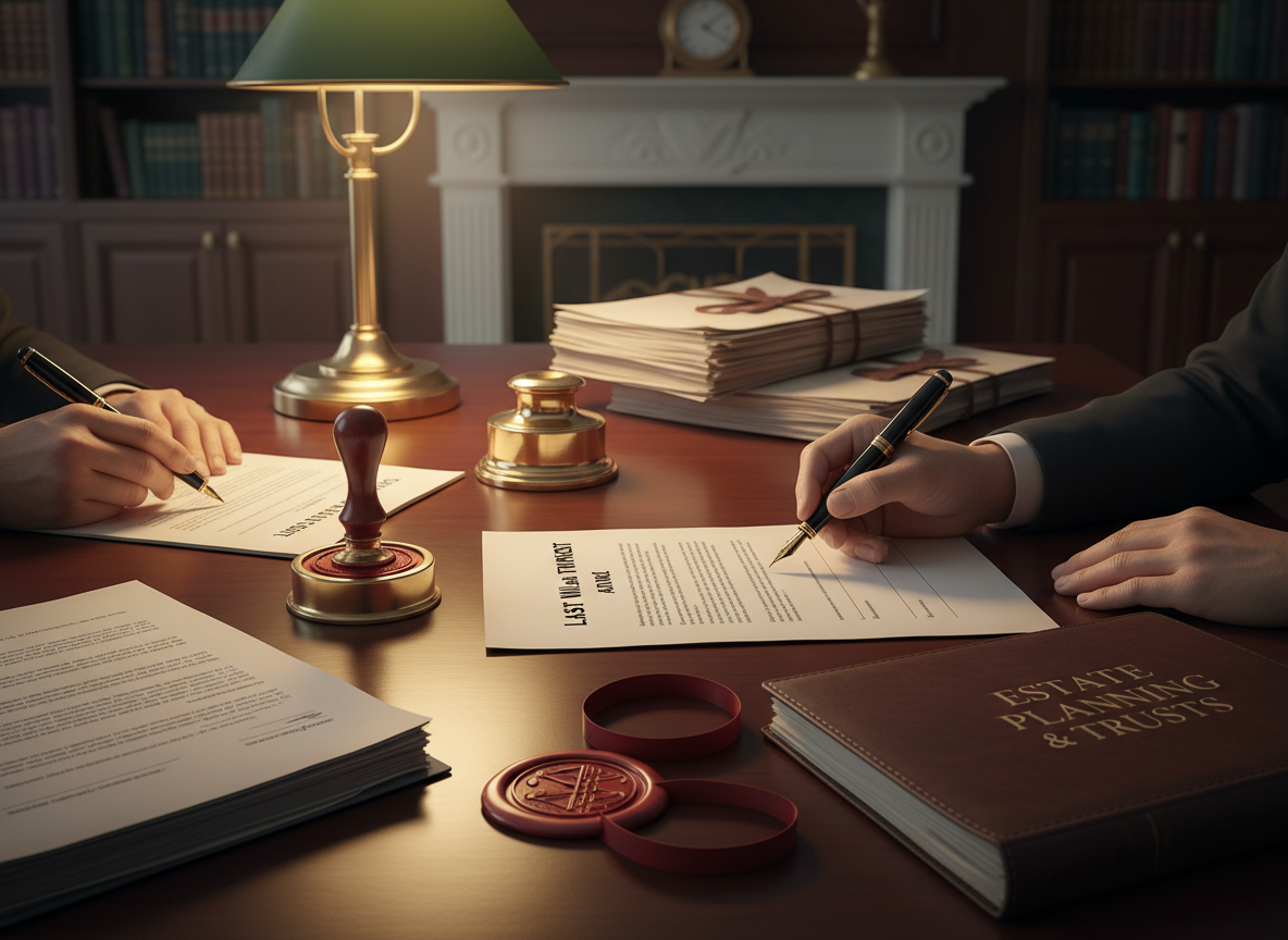 Will and testament formation with estate planning documents