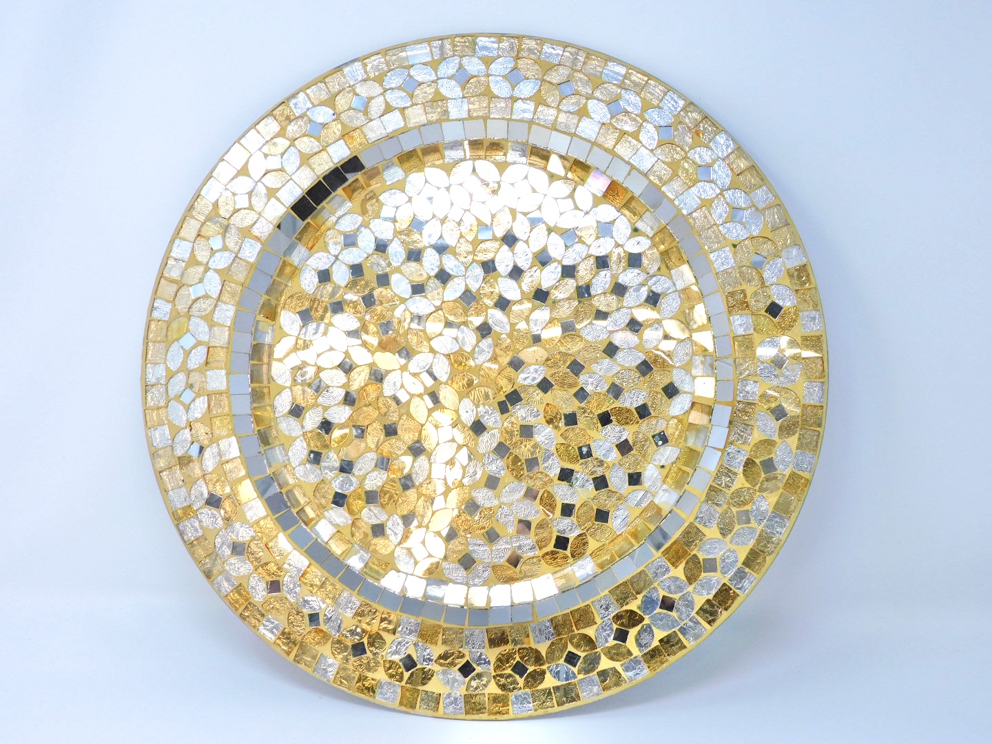 Decorative Mirror Charger Plate — Gold & Silver