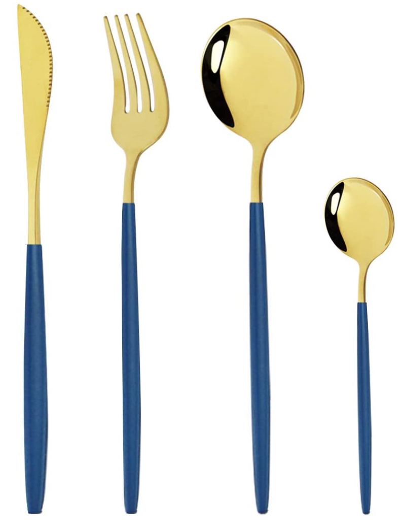 Flatware — Gold & Royal Blue