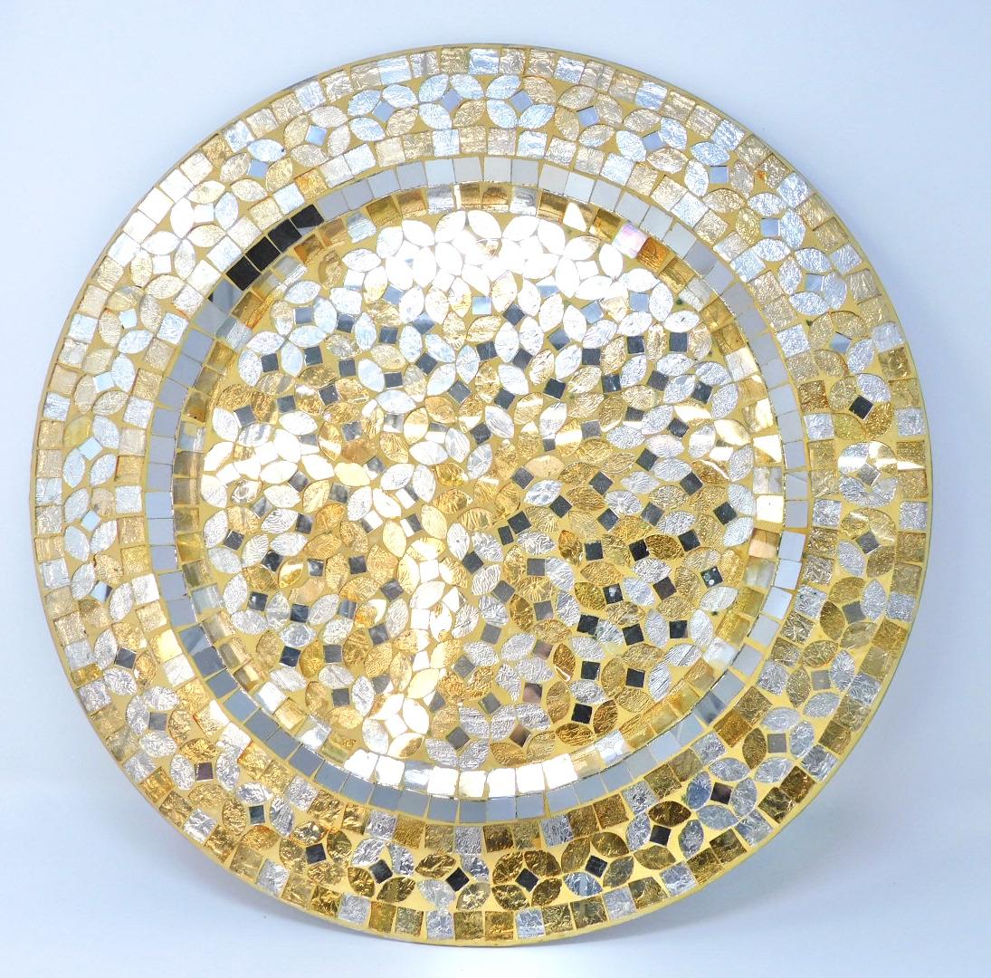 Decorative Mirror Charger Plate — Gold & Silver
