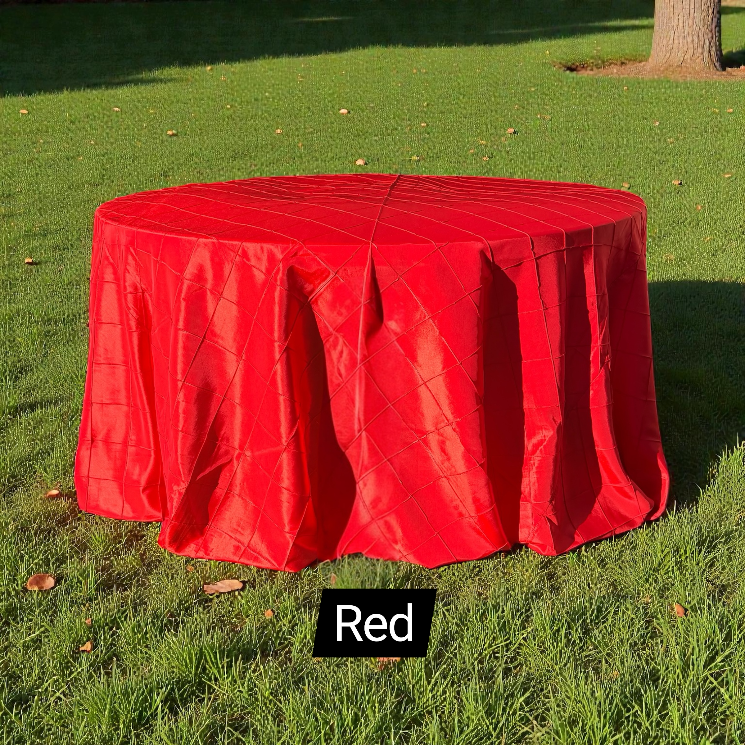 Pintuck Tablecloth 120" — Red