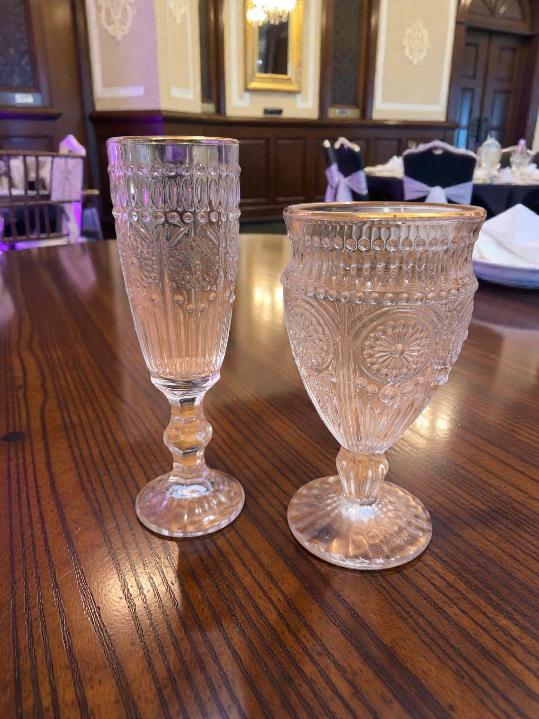 Water Glass — Gold Rim