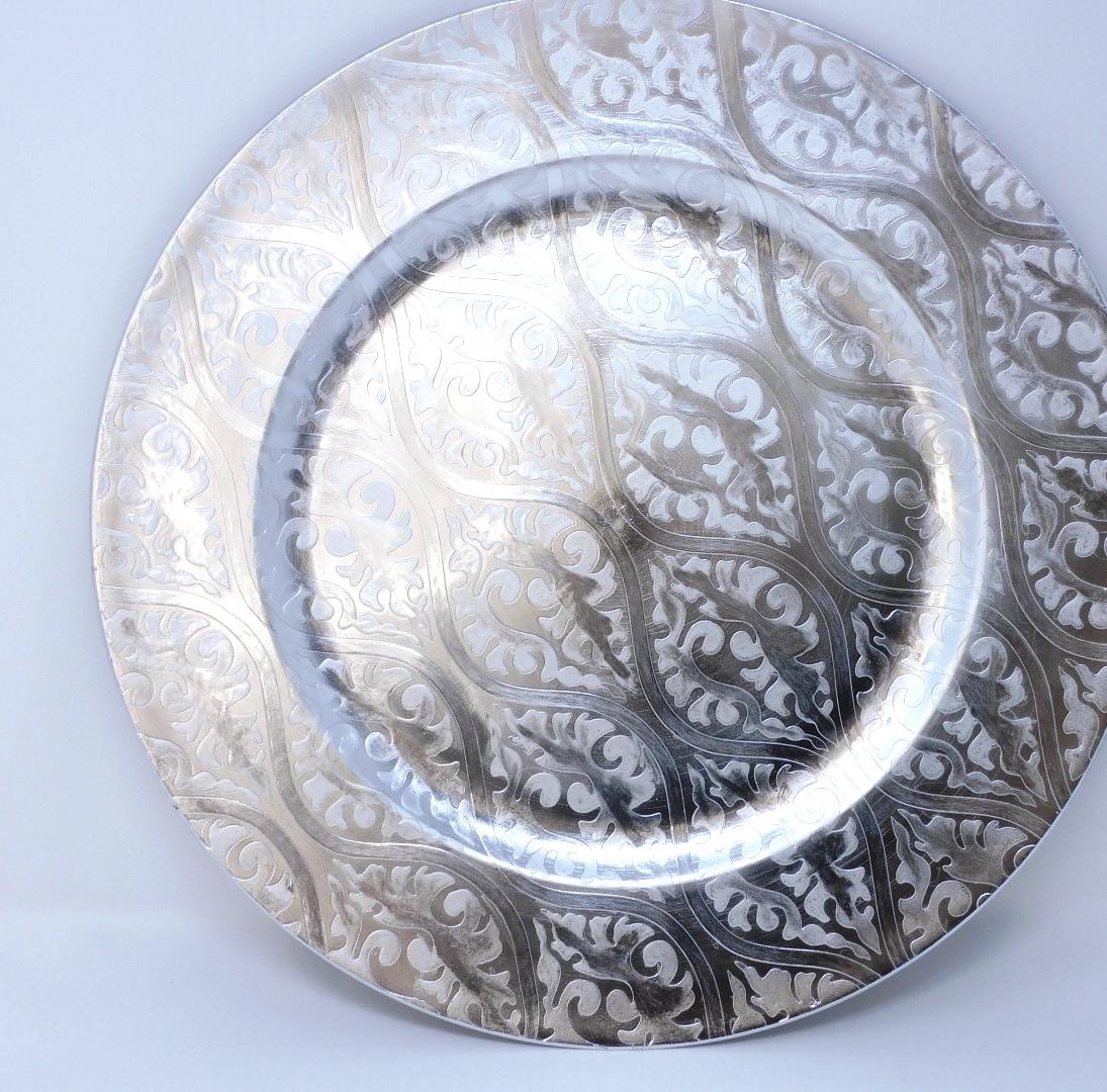 Silver Embossed Charger Plate