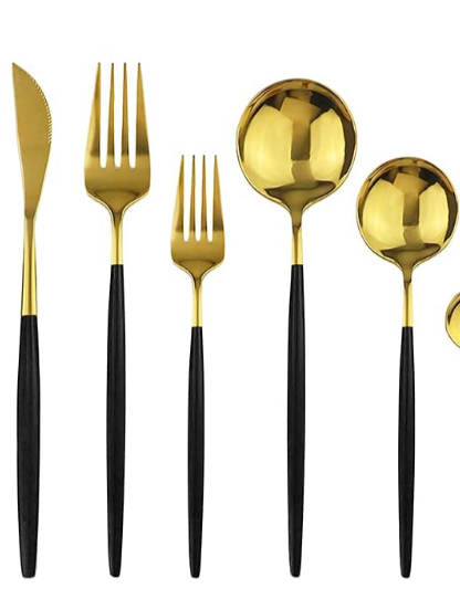 Flatware — Gold & Black